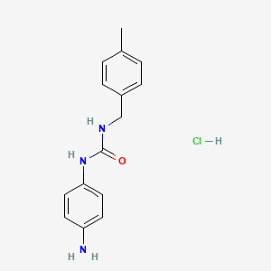 molecular formula C15H18ClN3O B1379632 1-(4-Aminophenyl)-3-[(4-methylphenyl)methyl]urea hydrochloride CAS No. 1803586-93-7