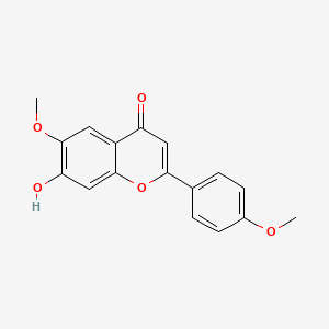 molecular formula C17H14O5 B13796337 7-Hydroxy-6-methoxy-2-(4-methoxyphenyl)chromen-4-one 