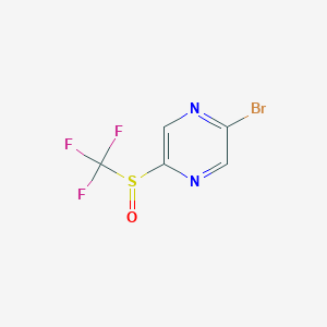 molecular formula C5H2BrF3N2OS B1379634 2-溴-5-((三氟甲基)亚磺酰基)吡嗪 CAS No. 1206523-77-4