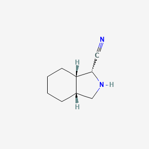 molecular formula C9H14N2 B13796363 (1R,3aR,7aS)-2,3,3a,4,5,6,7,7a-octahydro-1H-isoindole-1-carbonitrile 