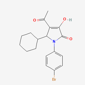 molecular formula C18H20BrNO3 B13796368 2H-Pyrrol-2-one, 4-acetyl-1-(4-bromophenyl)-5-cyclohexyl-1,5-dihydro-3-hydroxy- 