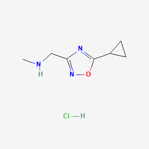 molecular formula C7H12ClN3O B1379639 [(5-环丙基-1,2,4-噁二唑-3-基)甲基]甲胺盐酸盐 CAS No. 1609407-86-4