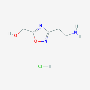 molecular formula C5H10ClN3O2 B1379640 [3-(2-氨基乙基)-1,2,4-噁二唑-5-基]甲醇盐酸盐 CAS No. 1609395-91-6