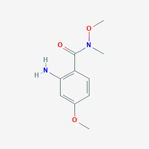 molecular formula C10H14N2O3 B1379641 2-氨基-N,4-二甲氧基-N-甲基苯甲酰胺 CAS No. 1552701-47-9