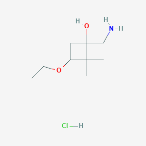 molecular formula C9H20ClNO2 B1379644 1-(氨甲基)-3-乙氧基-2,2-二甲基环丁醇盐酸盐 CAS No. 1786251-55-5
