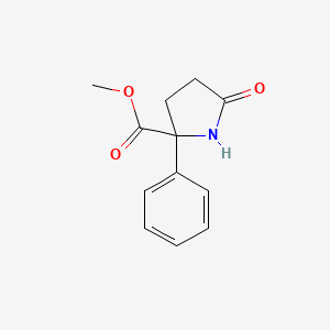 molecular formula C12H13NO3 B1379648 Methyl 5-oxo-2-phenylpyrrolidine-2-carboxylate CAS No. 1005758-94-0