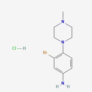 molecular formula C11H17BrClN3 B1379649 3-Bromo-4-(4-methylpiperazin-1-yl)aniline hydrochloride CAS No. 1803594-54-8
