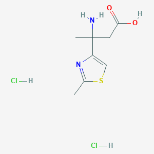 molecular formula C8H14Cl2N2O2S B1379653 3-氨基-3-(2-甲基-1,3-噻唑-4-基)丁酸二盐酸盐 CAS No. 1798732-60-1