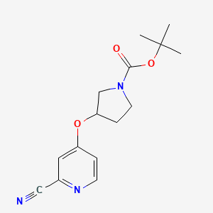B1379666 Tert-butyl 3-[(2-cyanopyridin-4-yl)oxy]pyrrolidine-1-carboxylate CAS No. 1803591-76-5