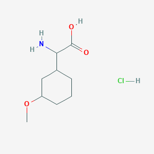 molecular formula C9H18ClNO3 B1379679 2-氨基-2-(3-甲氧基环己基)乙酸盐酸盐 CAS No. 1803571-33-6