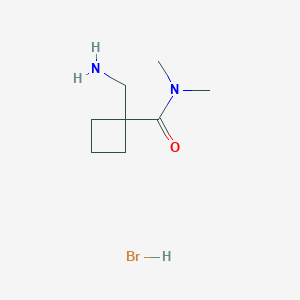 molecular formula C8H17BrN2O B1379681 1-(氨基甲基)-N,N-二甲基环丁烷-1-甲酰胺氢溴酸盐 CAS No. 1803600-46-5