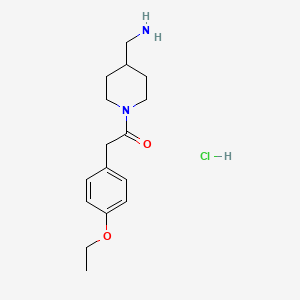 molecular formula C16H25ClN2O2 B1379689 ({1-[(4-Ethoxyphenyl)acetyl]piperidin-4-yl}methyl)amine hydrochloride CAS No. 1573035-08-1