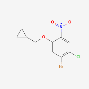molecular formula C10H9BrClNO3 B1379693 1-Bromo-2-chloro-5-(cyclopropylmethoxy)-4-nitrobenzene CAS No. 1400644-63-4