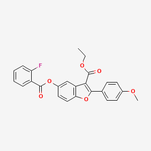 3-Benzofurancarboxylicacid,5-[(2-fluorobenzoyl)oxy]-2-(4-methoxyphenyl)-,ethylester(9CI)