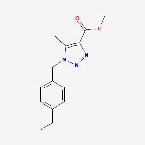 molecular formula C14H17N3O2 B1379699 methyl 1-[(4-ethylphenyl)methyl]-5-methyl-1H-1,2,3-triazole-4-carboxylate CAS No. 1803605-03-9