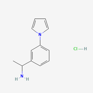 molecular formula C12H15ClN2 B1379702 1-[3-(1H-Pyrrol-1-yl)phenyl]ethanamine hydrochloride CAS No. 1431970-23-8