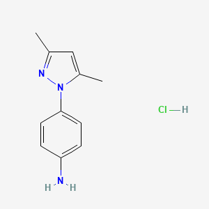 molecular formula C11H14ClN3 B1379703 4-(3,5-二甲基-1H-吡唑-1-基)苯胺盐酸盐 CAS No. 1431963-73-3