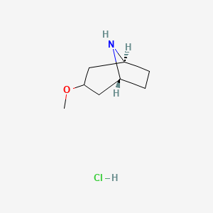 molecular formula C8H16ClNO B1379708 (1R,3S,5S)-3-methoxy-8-azabicyclo[3.2.1]octane hydrochloride CAS No. 1421254-66-1