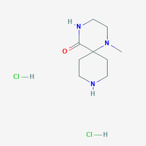 molecular formula C9H19Cl2N3O B1379709 1-甲基-1,4,9-三氮杂螺[5.5]十一烷-5-酮二盐酸盐 CAS No. 1609395-33-6