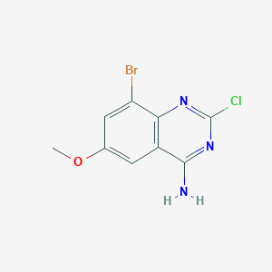 molecular formula C9H7BrClN3O B1379711 8-溴-2-氯-6-甲氧基喹唑啉-4-胺 CAS No. 1388025-37-3