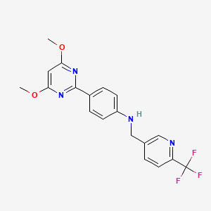 4-(4,6-Dimethoxypyrimidin-2-YL)-N-([6-(trifluoromethyl)pyridin-3-YL]methyl)aniline