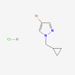molecular formula C7H10BrClN2 B1379719 4-Bromo-1-(cyclopropylmethyl)-1H-pyrazole hydrochloride CAS No. 1609407-65-9