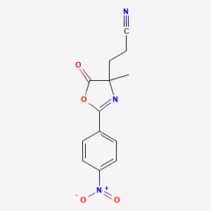 4-Oxazolepropanenitrile, 4,5-dihydro-4-methyl-2-(4-nitrophenyl)-5-oxo-