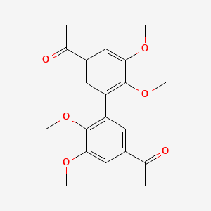 molecular formula C20H22O6 B13797231 1-[3-(5-Acetyl-2,3-dimethoxyphenyl)-4,5-dimethoxyphenyl]ethanone CAS No. 55919-72-7