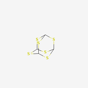 molecular formula C4H4S6 B13797238 2,4,6,8,9,10-Hexathiaadamantane CAS No. 281-40-3