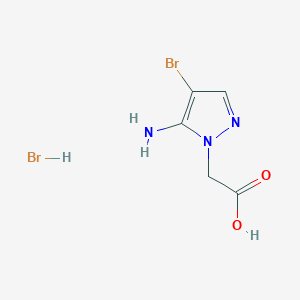 molecular formula C5H7Br2N3O2 B1379724 2-(5-amino-4-bromo-1H-pyrazol-1-yl)acetic acid hydrobromide CAS No. 1788624-79-2