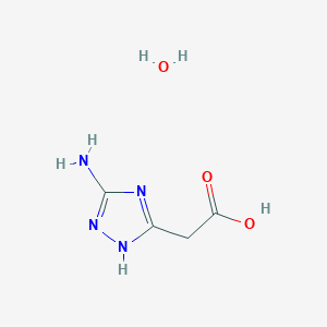 molecular formula C4H8N4O3 B1379745 (5-Amino-1H-1,2,4-triazol-3-YL)acetic acid hydrate CAS No. 960250-80-0