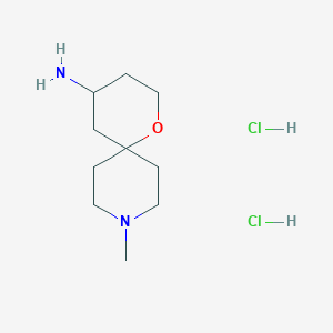 molecular formula C10H22Cl2N2O B1379755 9-Methyl-1-oxa-9-azaspiro[5.5]undecan-4-amine dihydrochloride CAS No. 1609401-18-4