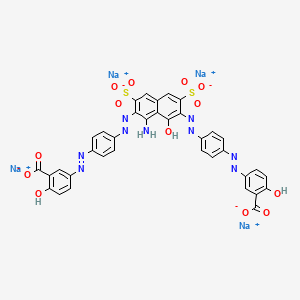 Tetrasodium 3,3'-((1-amino-8-hydroxy-3,6-disulphonatonaphthalene-2,7-diyl)bis(azo-4,1-phenyleneazo))bis(6-hydroxybenzoate)