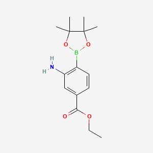 molecular formula C15H22BNO4 B1379768 3-氨基-4-(4,4,5,5-四甲基-1,3,2-二氧杂硼环-2-基)苯甲酸乙酯 CAS No. 1350989-93-3