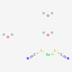 molecular formula C2H6BaN2O3S2 B13797767 barium(2+);dithiocyanate;trihydrate 