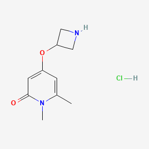 molecular formula C10H15ClN2O2 B1379777 4-(Azetidin-3-yloxy)-1,6-dimethyl-1,2-dihydropyridin-2-one hydrochloride CAS No. 1864072-39-8