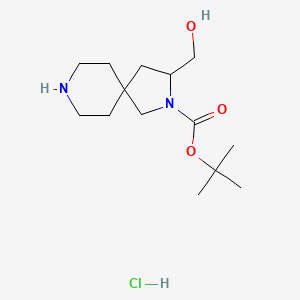 molecular formula C14H27ClN2O3 B1379781 叔丁基 3-(羟甲基)-2,8-二氮螺[4.5]癸-2-羧酸盐盐酸盐 CAS No. 1609407-80-8
