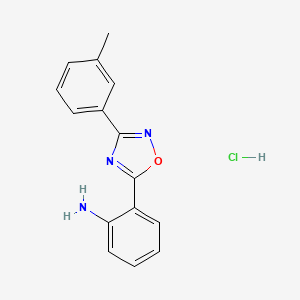 molecular formula C15H14ClN3O B1379792 ｛2-[3-(3-甲基苯基)-1,2,4-恶二唑-5-基]苯基｝胺盐酸盐 CAS No. 1609409-30-4