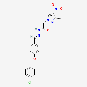 1H-Pyrazole-1-aceticacid,3,5-dimethyl-4-nitro-,[[4-[(4-chlorophenyl)methoxy]phenyl]methylene]hydrazide(9CI)