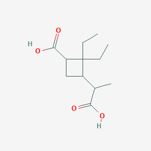 3-(1-Carboxyethyl)-2,2-diethylcyclobutane-1-carboxylic acid