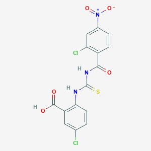 5-Chloro-2-[(2-chloro-4-nitrobenzoyl)carbamothioylamino]benzoic acid