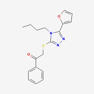 2-[[4-Butyl-5-(furan-2-yl)-1,2,4-triazol-3-yl]sulfanyl]-1-phenylethanone