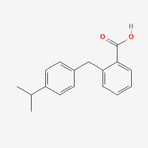 molecular formula C17H18O2 B13798319 Benzoic acid, 2-[[4-(1-methylethyl)phenyl]methyl]- CAS No. 71195-68-1