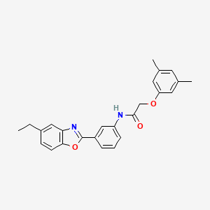 2-(3,5-dimethylphenoxy)-N-[3-(5-ethyl-1,3-benzoxazol-2-yl)phenyl]acetamide