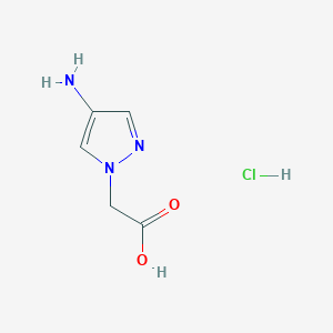 molecular formula C5H8ClN3O2 B1379846 (4-氨基-1H-吡唑-1-基)乙酸盐酸盐 CAS No. 1417569-73-3