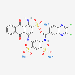 1,3-Benzenedisulfonic acid, 4-((4-amino-9,10-dihydro-9,10-dioxo-3-sulfo-1-anthracenyl)amino)-6-(((2,3-dichloro-6-quinoxalinyl)carbonyl)amino)-, trisodium salt