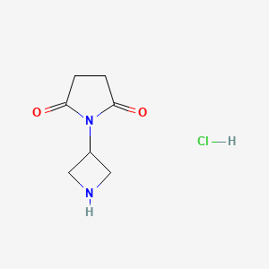 molecular formula C7H11ClN2O2 B1379849 1-(Azetidin-3-yl)pyrrolidine-2,5-dione hydrochloride CAS No. 1864057-49-7