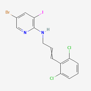 molecular formula C14H10BrCl2IN2 B1379852 5-溴-N-[3-(2,6-二氯苯基)丙-2-烯基]-3-碘吡啶-2-胺 CAS No. 1353519-35-3