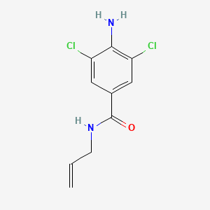 molecular formula C10H10Cl2N2O B13798550 Benzamide, 4-amino-3,5-dichloro-N-(2-propenyl)- CAS No. 63887-31-0