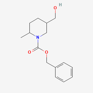 molecular formula C15H21NO3 B1379865 苯甲酸5-(羟甲基)-2-甲基哌啶-1-甲酯 CAS No. 1823803-41-3
